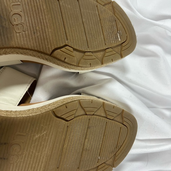 UGG White and Tan Sandals with Buckle Straps - Picture 6 of 6